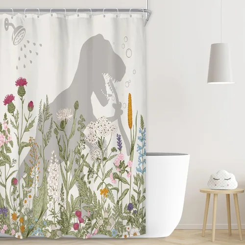Miniatura 28 de Juego de cortinas de ducha divertidas con diseño de calavera y esqueleto de Halloween para baño, 60 pulgadas de ancho x 71 pulgadas de alto