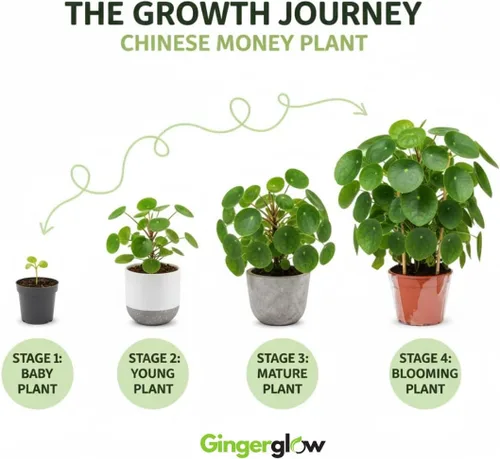 Miniatura 2 de Planta de dinero chino en maceta de 4 pulgadas Pilea Peperomioides Plant Live Atractiva vegetación de interior para escritorios, estantes