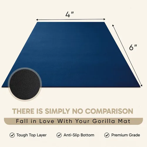 Miniatura 7 de Gorilla Mats Alfombrilla de ejercicio grande de alta calidad, de 6 x 4 x 1/4 pulgadas, ultra duradera, antideslizante, tapete de entrenamiento
