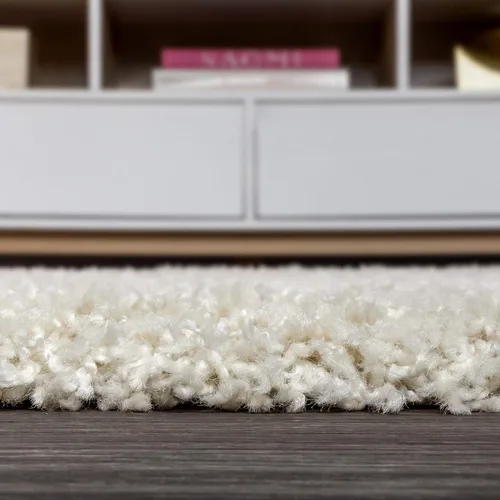 Miniatura 9 de JONATHAN Y Mercer Shag - Alfombra de felpa con borlas color crema para interiores, 3 x 5 pies, contemporánea, moderna, fácil de limpiar, para sala