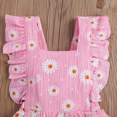 Miniatura 5 de Mameluco para bebé recién nacido, con margaritas, ropa ajustable con volantes de una pieza, overol de verano para bebé