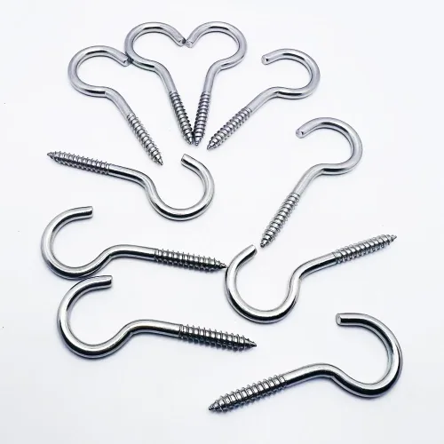 Miniatura 5 de Ganchos de tornillo de acero inoxidable, tornillos de gancho de ojo M5 de 2.5 pulgadas, ganchos de ojo de metal resistente para techo al aire libre