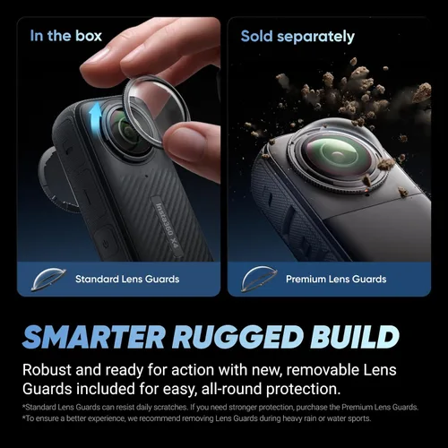 Miniatura 7 de Insta360 X4 Paquete de Resistencia - Cámara de acción impermeable 360 de 8K, video de gran angular de 4K, palo invisible para selfies, protectores