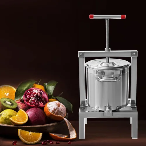 Miniatura 9 de DYRABREST Prensador y sidra de miel de frutas grandes de bricolaje, extractor de prensa de frutas para elaboración de vino y jugo con colador y cubo