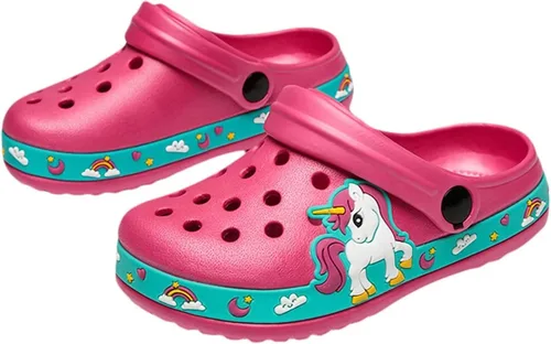 OHSNMAKSL Pantuflas tipo zueco para niños, sandalias de jardín, zapatos de agua, zapatillas de deporte de dibujos animados para niños y niñas,