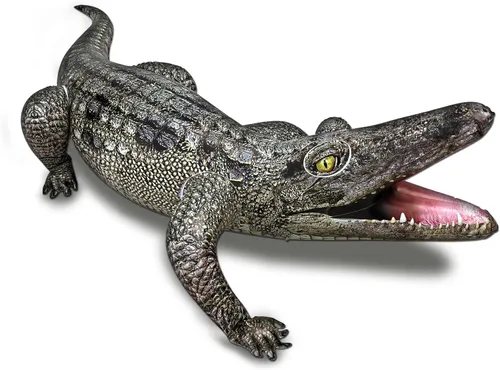 HOHQB Juguetes inflables de cocodrilo para piscina, realistas de cocodrilo, decoración de fiesta de reptiles, accesorios de decoración de fiesta y