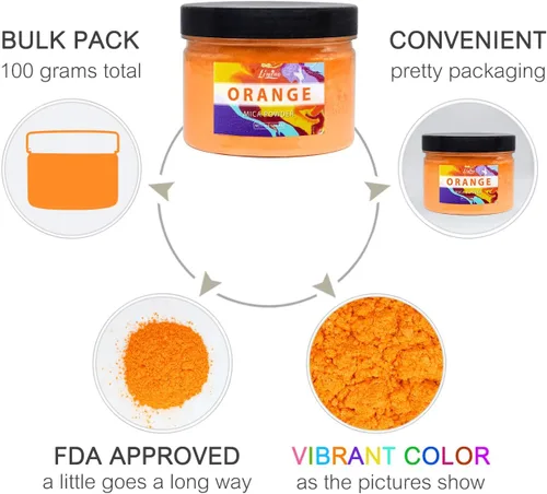 Miniatura 5 de Polvo de mica puro – Pigmento de color de resina epoxi perla de 3.5 onzas – Pigmento colorante de grado cosmético – Tinte de jabón natural para kit