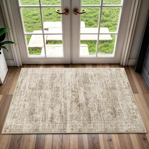 Miniatura 228 de Alfombra de pasillo Soalmost 2'6" x 10' lavable, alfombra antideslizante para cocina, baño, lavandería, alfombras vintage ultra delgadas para Beige
