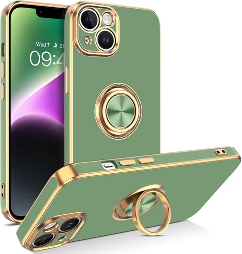 Miniatura 13 de VENINGO Funda para iPhone 14, funda para iPhone 14, ajuste delgado, suave soporte de anillo de 360° con base, compatible con soporte magnético
