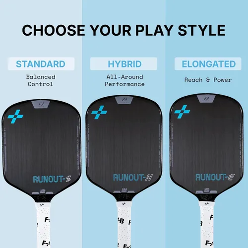 Miniatura 3 de Serie F+B Sports Runout – Paleta de pickleball profesional, ligera con cara de fibra de carbono T700, agarre y borde de fibra de fusión, núcleo