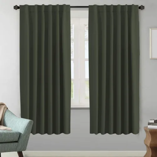 Miniatura 133 de H.VERSAILTEX Cortinas opacas con aislamiento térmico, paneles de tratamiento de ventana, cortinas opacas para oscurecer la habitación, cortinas Gris
