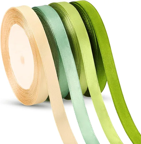 Miniatura 27 de DECYOOL - Cinta de Navidad, 4 rollos de 100 yardas de cintas navideñas para envolver regalos (0.6 in de ancho, rojo, verde, dorado y plateado)