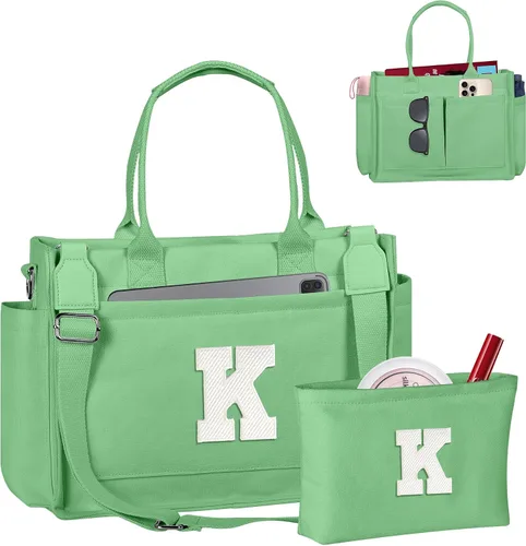 Miniatura 36 de Easter Basket Stuffers, Initial Tote Bag with Makeup Bag, Birthday Gifts for Women, Teen Girl Gifts Trendy Stuff
