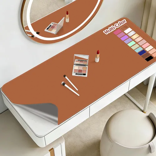 Miniatura 15 de Alfombrilla de maquillaje para tocador para proteger la parte superior del escritorio de 23.6 x 11.8 pulgadas, tapete de maquillaje de doble cara