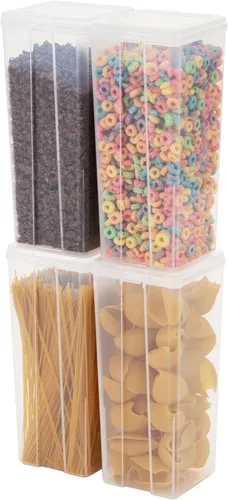 Miniatura 16 de IRIS USA - Contenedores de almacenamiento verticales de plástico con tapa abatible para despensa, hogar, oficina, organización, tamaño mediano