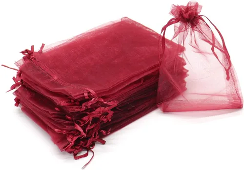Miniatura 12 de 50 bolsas de organza transparentes de 3 x 4 pulgadas, pequeñas bolsas de regalo de joyería con cordón para bodas, fiestas, bolsas de dulces