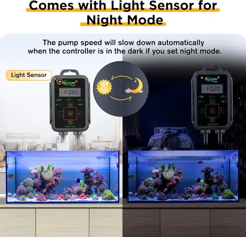 Miniatura 4 de Hygger Generador de Olas para Acuario, Bomba de Flujo Cruzado Ajustable con Controlador de Pantalla LED, Cabezal de Potencia Magnético DC 24V