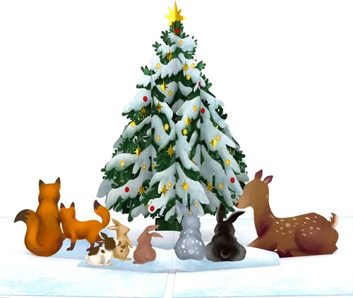 Miniatura 9 de Lovepop Tarjeta desplegable de Navidad para ella y él, tarjetas de felicitación 3D para hombres, mujeres, reunión de bosques, tarjeta de 5 x 7