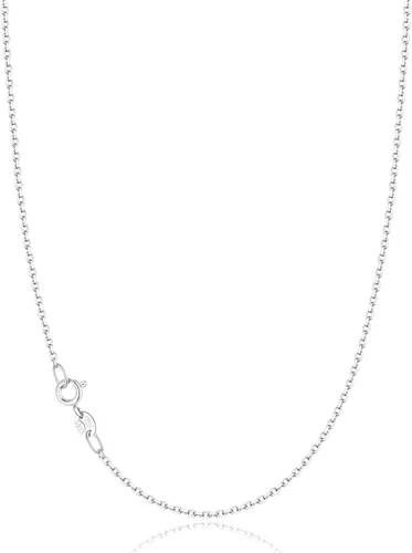 Jewlpire 18k Gold Over 925 Sterling Silver Chain Necklace for Women Girls, 1.3mm Cable Chain Super Sturdy & Shiny Women's Chain Necklace