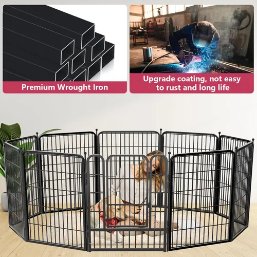 Miniatura 2 de Corralito para perros para interiores, valla portátil para perros de 32 pulgadas de altura, 10 paneles para mascotas, corral exterior para patio
