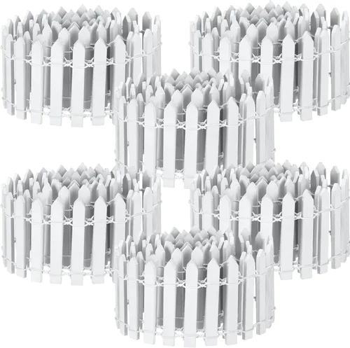 Miniatura 7 de Kigley 6 piezas de 40 pulgadas de valla de madera en miniatura para jardín de hadas, decoraciones de cerca con piquetes para DIY, maceta, casa