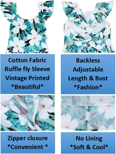 Miniatura 111 de Vestido de verano para niña, de algodón, con diseño floral