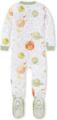 Miniatura 2 de Burt's Bees Baby Pijama unisex para bebé, con cremallera frontal, antideslizante, algodón orgánico