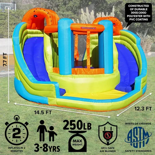 Miniatura 5 de Tobogán rígido de agua inflable de Sportspower., Double Slide