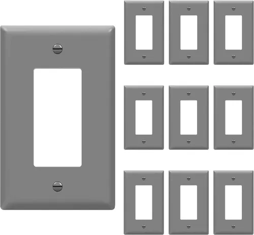 Miniatura 20 de ENERLITES - Placas decorativas de pared para interruptor de luz o toma de corriente, acabado brillante, tamaño intermedio, 2 bandas, 4.88 x 4.92
