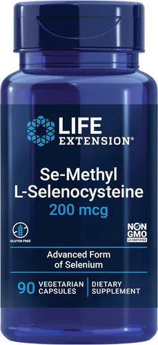 Life Extension Se-metil L-selenocisteína, forma avanzada de selenio, defensa antioxidante, salud celular, envejecimiento saludable, vegetariano, sin