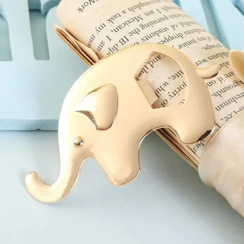 Miniatura 3 de Paquete de 12 abrebotellas para baby shower, recuerdo de fiesta para invitados, abrebotellas con forma de elefante, regalos de baby shower, Azul