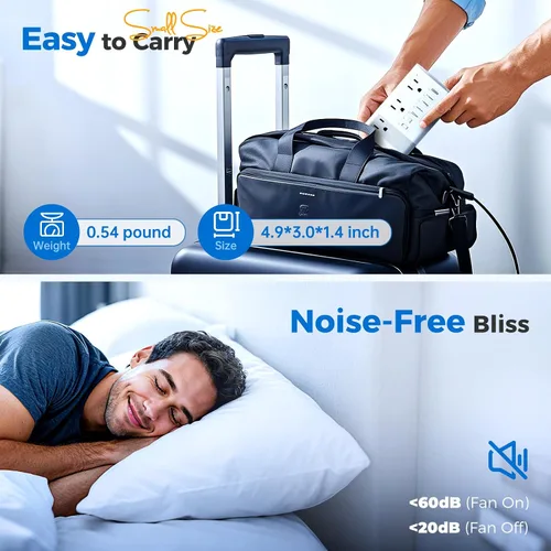 Miniatura 8 de DOACE Convertidor de 220 V a 110 V para viajes europeos - Convertidor de voltaje de 350 W de EE. UU. a Europa con 4 cargadores QC+PD para usar Blanco