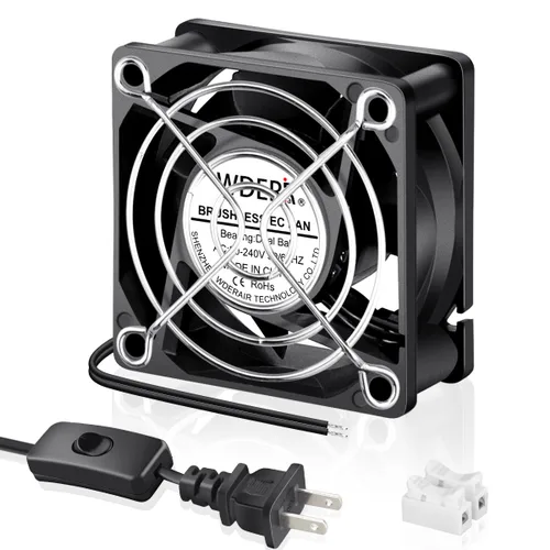 EC 2.362 in x 0.984 in Mini Muffin Fan Axial AC 110v 120v 220v 240v Doble Bola para DIY Pequeño Equipo Electrónico Enfriamiento Puertas Ventilación