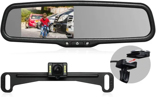 Cámara espejo AUTO-VOX M8 con pantalla táctil IPS de 4.5" Full HD 1080p. | Easy to Install, Smooth Live View with IP 68 Waterproof Backup Camera for