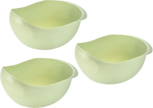 uxcell Cuenco de lavado de arroz, verduras, colador de frutas, colador de arroz, colador de arroz, cesta de drenaje de plástico multiusos para