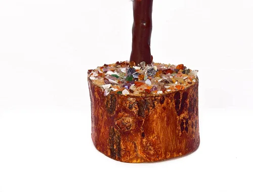 Miniatura 7 de Árbol de la vida de siete chakras, piedra preciosa natural curativa de cristal bonsái, árbol artificial de 7 chakras, árbol del dinero, riqueza