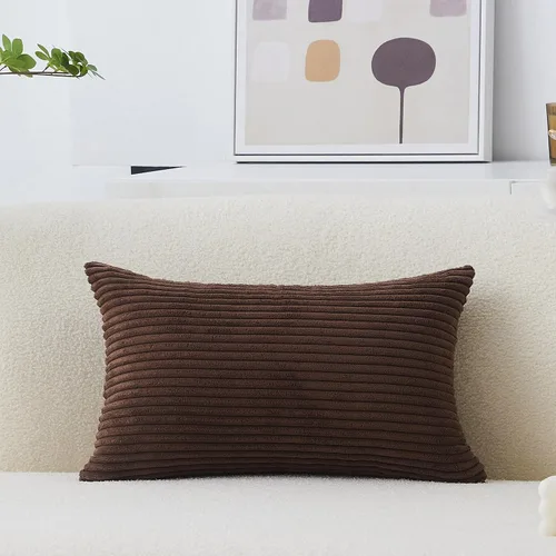 Miniatura 42 de Home Brilliant Funda de cojín decorativo amarillo mostaza 18x18 de pana acanalada suave a rayas decoración de otoño para sofá cama decoración