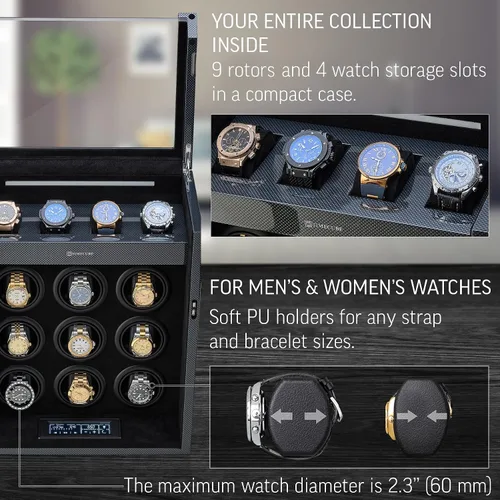 Miniatura 4 de Bobinadora de 9 relojes con 4 ranuras de almacenamiento y 15 programas Windimg
