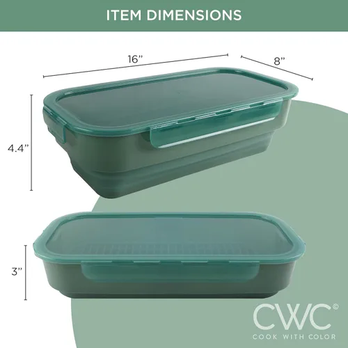 Miniatura 3 de COOK WITH COLOR Tazón Plegable para Masa - Contenedor Agitador para Rebozar Sin Ensuciar - Ideal para Pescado Frito, Pollo Frito, Aros de Cebolla