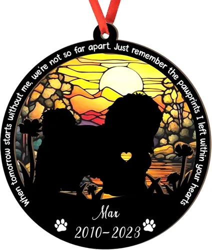 Miniatura 33 de Adorno personalizado para atrapasoles de sabueso afgano, adorno de Navidad de sabueso afgano – Regalo para perro amante, sabueso afgano