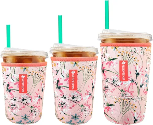 Miniatura 17 de Funda aislante de café helado reutilizable para bebidas frías y fundas de neopreno para tazas de café frío, funda más fría de 16 a 32 onzas