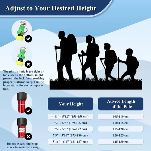 Miniatura 5 de TheFitLife Bastones de senderismo nórdicos – 2 palos con sistema antigolpes y bloqueo rápido, telescópico, plegable, ultraligero para senderismo