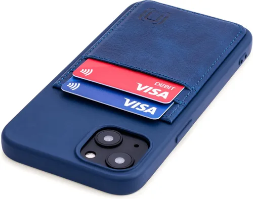 Miniatura 17 de Dockem Funda tipo cartera para iPhone 13 con carcasa de silicona líquida, placa de metal integrada para montaje magnético y 2 bolsillos para Negro