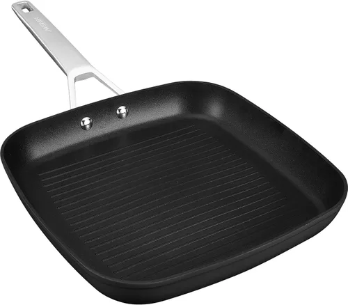 Miniatura 9 de MsMk - Sartén cuadrada con tapa de 9.5 pulgadas, sartén de parrilla antiadherente de titanio y cerámica, mango Stay-Cool, compatible con todas