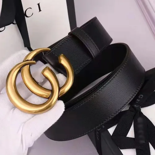 Miniatura 3 de AMENAS Cinturón clásico de cuero negro para mujeres u hombres, cinturón de hebilla dorada para pantalones de mezclilla, vestido con 1.2 pulgadas