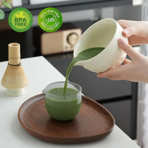 Miniatura 8 de Clay&Fire Juego de batidor de matcha, juego de matcha de cerámica, cuenco de matcha con asa y batidor, juego de té matcha de 9 piezas para amantes