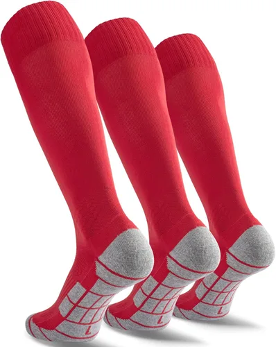 Miniatura 17 de CWVLC - Calcetines de fútbol (1/3/5 pares) calcetines altos hasta la rodilla, para deportes de equipo, para adultos, jóvenes y niños