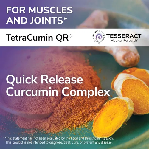 Miniatura 2 de TetraCumin - Suplemento de apoyo articular QR, metabolito de curcumina de cúrcuma de liberación rápida, suplementos articulares patentados