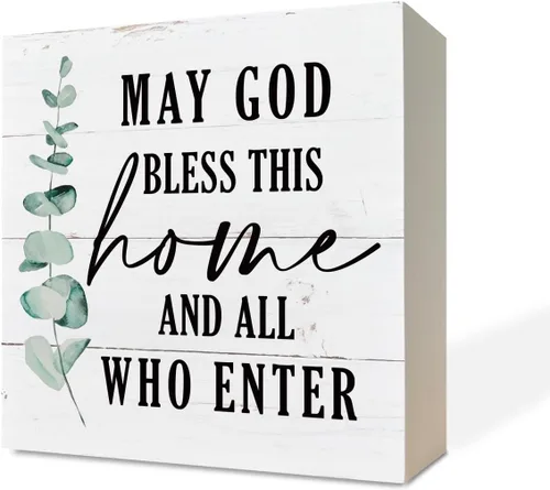 Miniatura 10 de Señales de madera cristianas, versículo de la Biblia Jeremías 29:11 - Porque sé los planes que tengo para ti, señal de caja decorativa para mesa