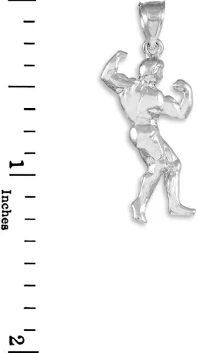 Miniatura 2 de Full culturista 925plata esterlina Deportes colgante
